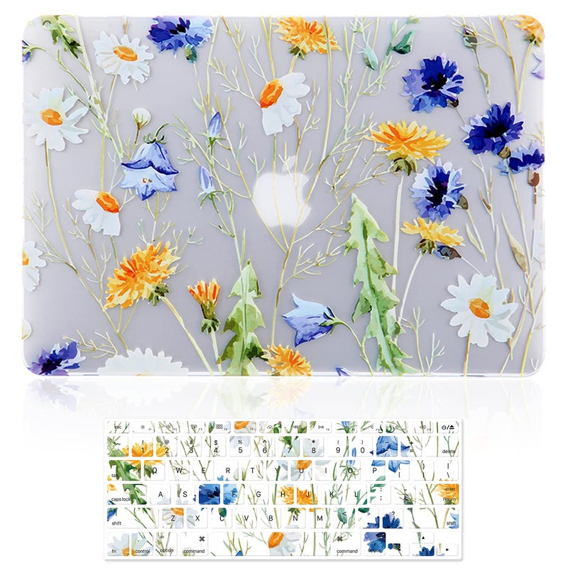 iDonzon Case for MacBook Pro 15 inch (A1398, 2012-2015 Release), 3D Effect Matte Clear See Through Hard Cover & Keyboard Cover Compatible Mac Pro 15.4 with Retina Display (NO CD-ROM Drive) - Floral - Image 1